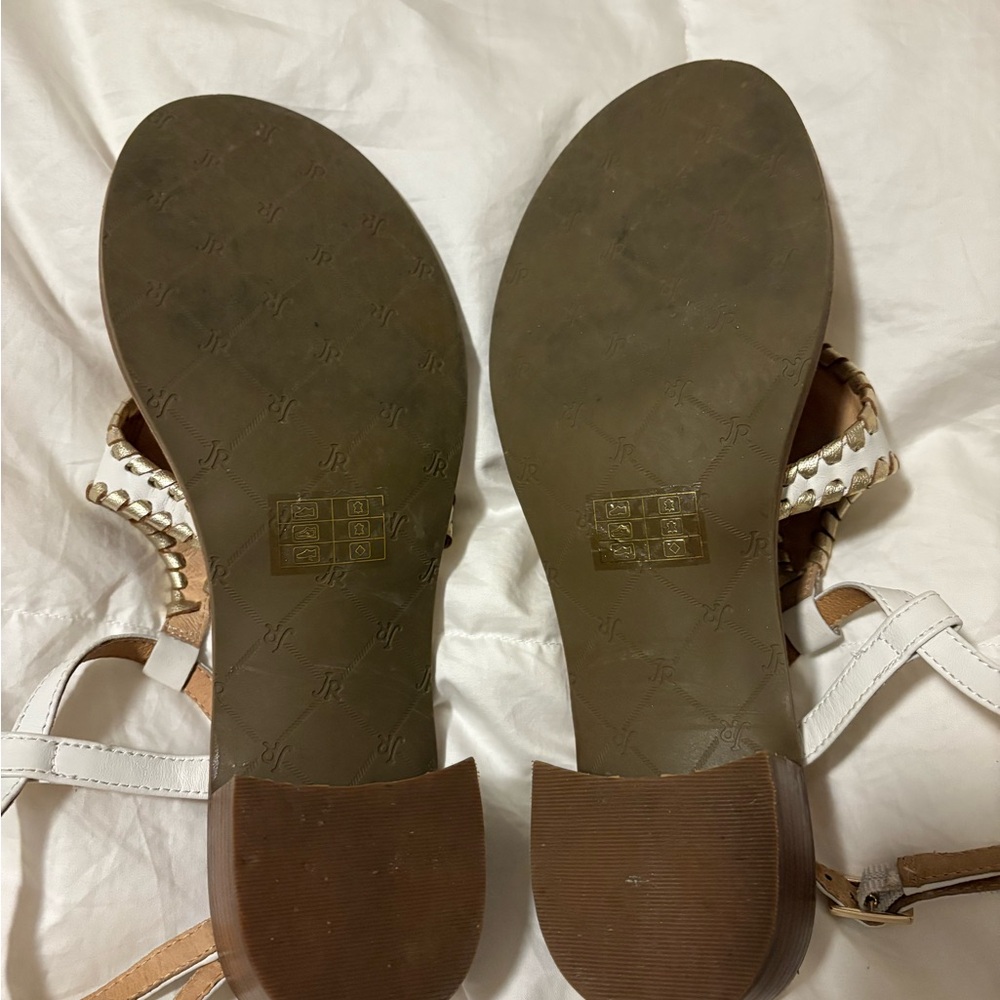 Jack Rogers White and Tan Thong Sandals - Picture 3 of 6